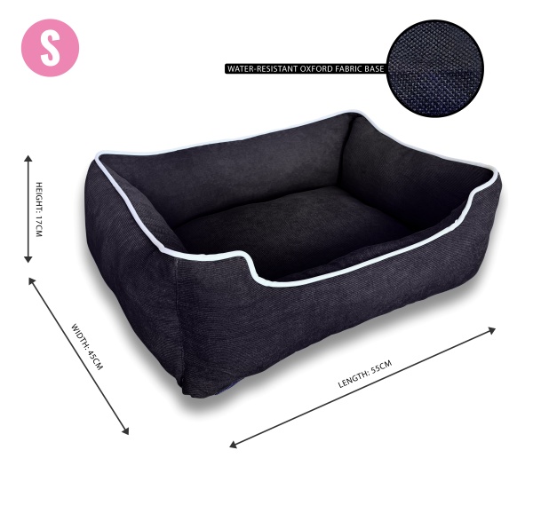 Personalised Dog Bed - Luxury Black Corduroy